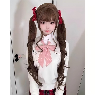 假发女长卷发超自然甜美lolita开学季时尚齐刘海全头套jk少萝同款