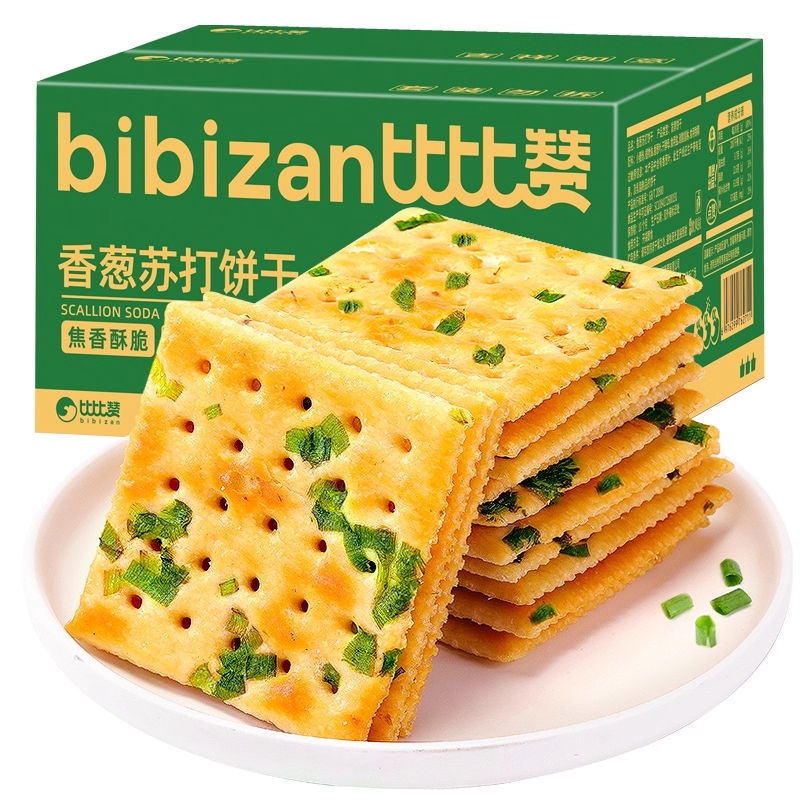比比赞香葱苏打饼干500g*1箱