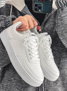 空军一号男鞋春季2026新款潮牌百搭休闲板鞋学生运动增高潮鞋白色
