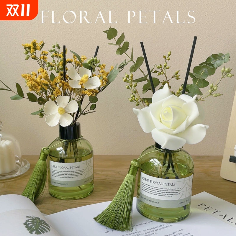 茉莉茶香香薰桂花白茶干花摆件家用室内卧室持久留香高级香氛扩香