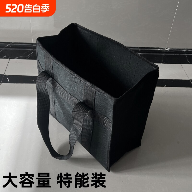 精品特厚黑色帆布加厚耐磨手提包大容量包工具包电工包维修便携