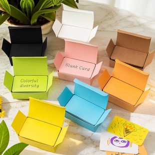 硬卡纸小留言随身便携彩色背单词卡片加打孔器空白纸手写英语记忆粉色