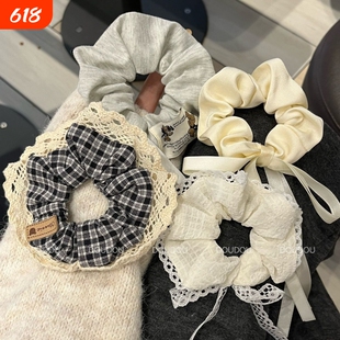 高级感韩系可爱飘带发圈蝴蝶结大肠2025发绳马尾头绳少女半扎发饰