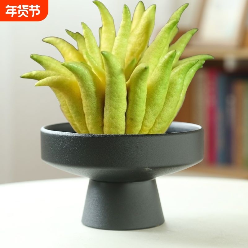 佛手柑苔藓球托盘器皿高脚摆件陶瓷中式花盆果盘米竹水培蕨类植物,家居饰品,花盆,淘宝优惠券,粉丝福利购,淘宝优惠卷