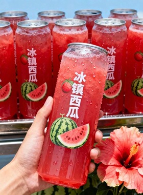 10瓶冰西瓜汁饮品610ML*10大瓶装夏季解渴饮料果汁清凉解暑冰镇