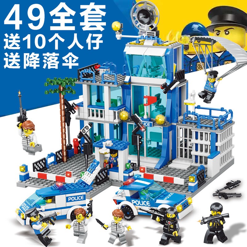 2026新品兼容乐高城市特警察局警车人仔儿童益智力小颗粒积木玩具