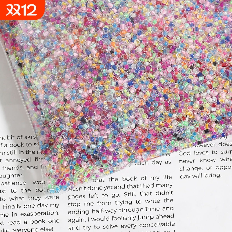 8格玻璃米珠混色套装实色烤漆珠子 DIY手工串珠手链项链饰品配件