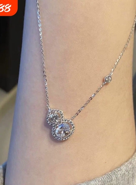 白铜满钻福禄双全葫芦项链女新中