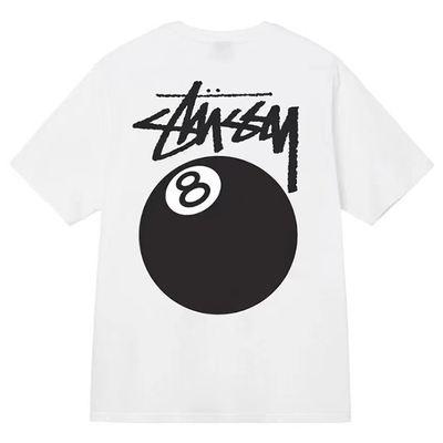 潮牌斯图西Stu短袖t恤黑八球草莓骰子重磅高版本纯棉夏亲子装童装