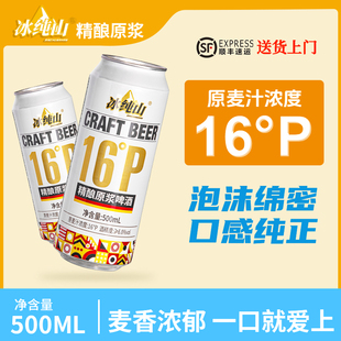 12罐16°P白啤精酿原浆啤酒麦香浓郁原浆 冰纯山500ml