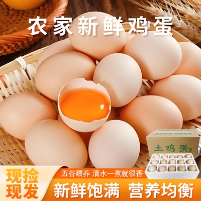新鲜鸡蛋顺丰包邮正宗慢养农家初生月子蛋笨鸡蛋柴鸡蛋40-50g/枚