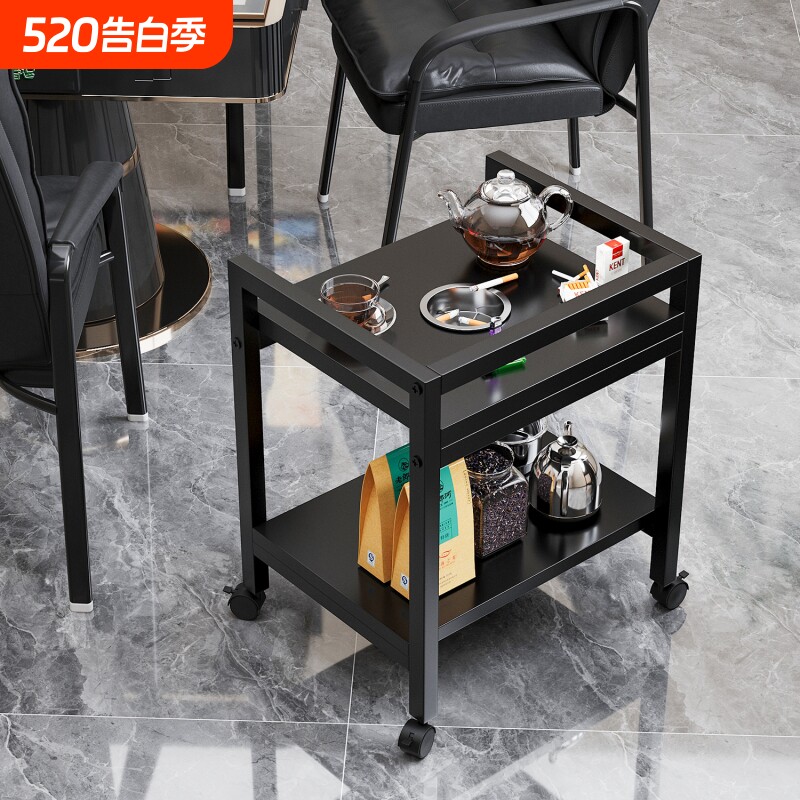 麻将边几茶水架麻将桌小茶几置物架棋牌室大牌可移动专用茶水桌子