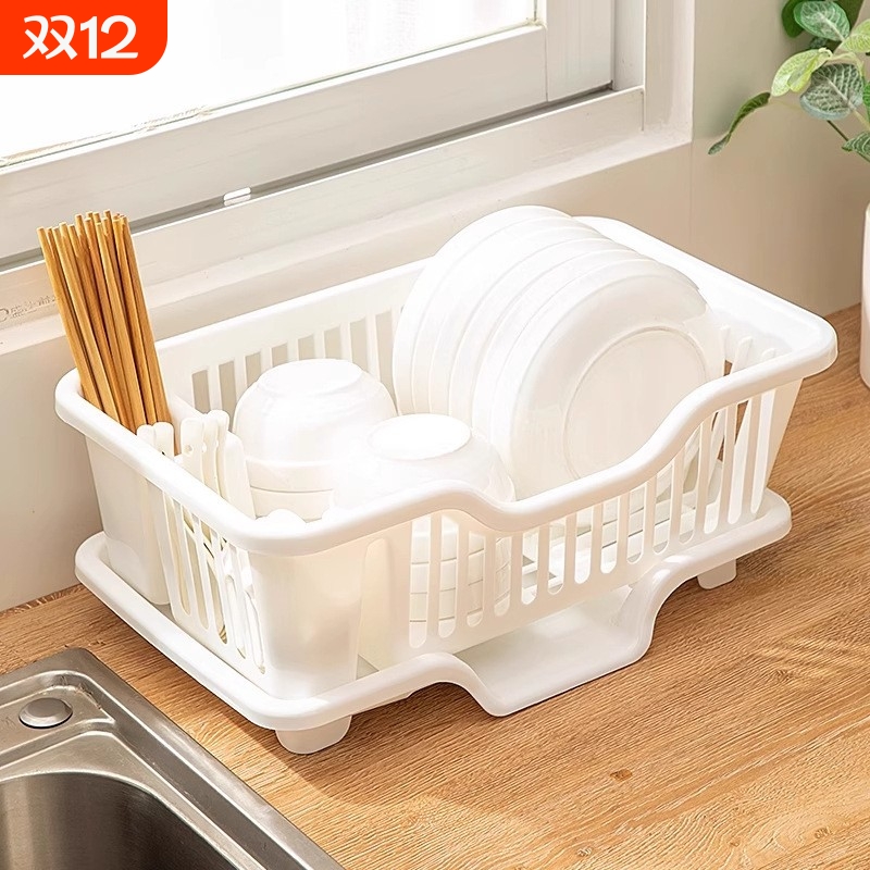 沥水碗架新款沥水架放碗架筷子碗置物架晾家用厨房收纳篮碗碟碗盘