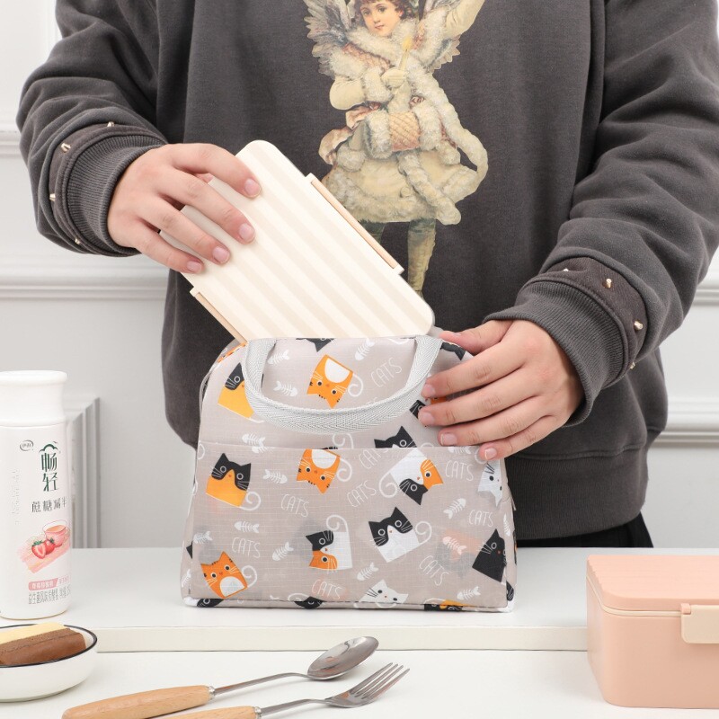 牛津布便当包铝箔火烈鸟保温饭盒袋防水大容量手提野外午餐保温包