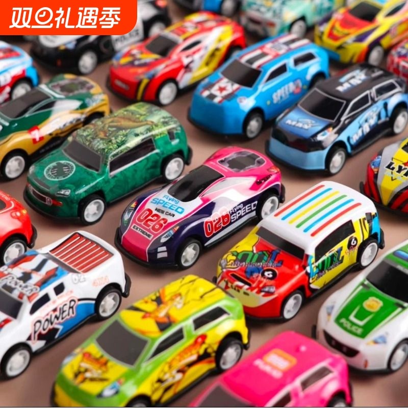 儿童合金小汽车宝宝回力车迷你玩具车仿真赛车模型2-6岁惯性金属
