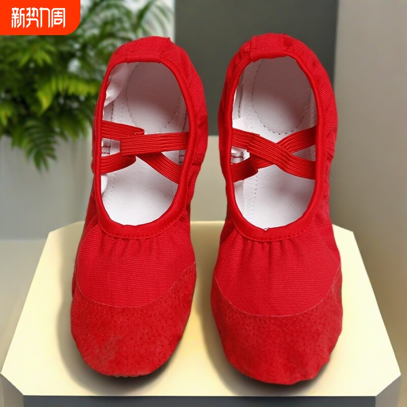 免系带皮头舞蹈鞋软底儿童练功鞋瑜伽鞋成人体操猫爪鞋男女防滑