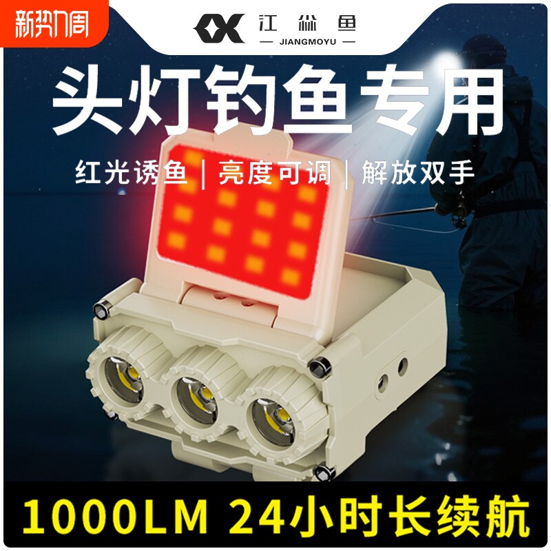 头灯钓鱼专用2026新款锂电池强光超亮帽夹灯感应头戴式照明灯户外