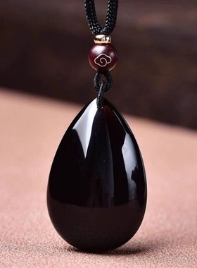 天然黑曜石吊坠彩虹眼黑耀石