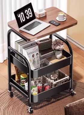 可移动小推车收纳置物架床头柜客厅沙发边几茶几零食收纳架子床边