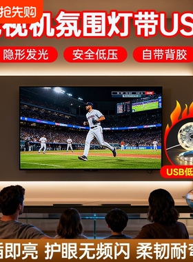 usb灯带50/65/86寸电视机氛围灯led5v充电宝开关背景墙灯条吊顶