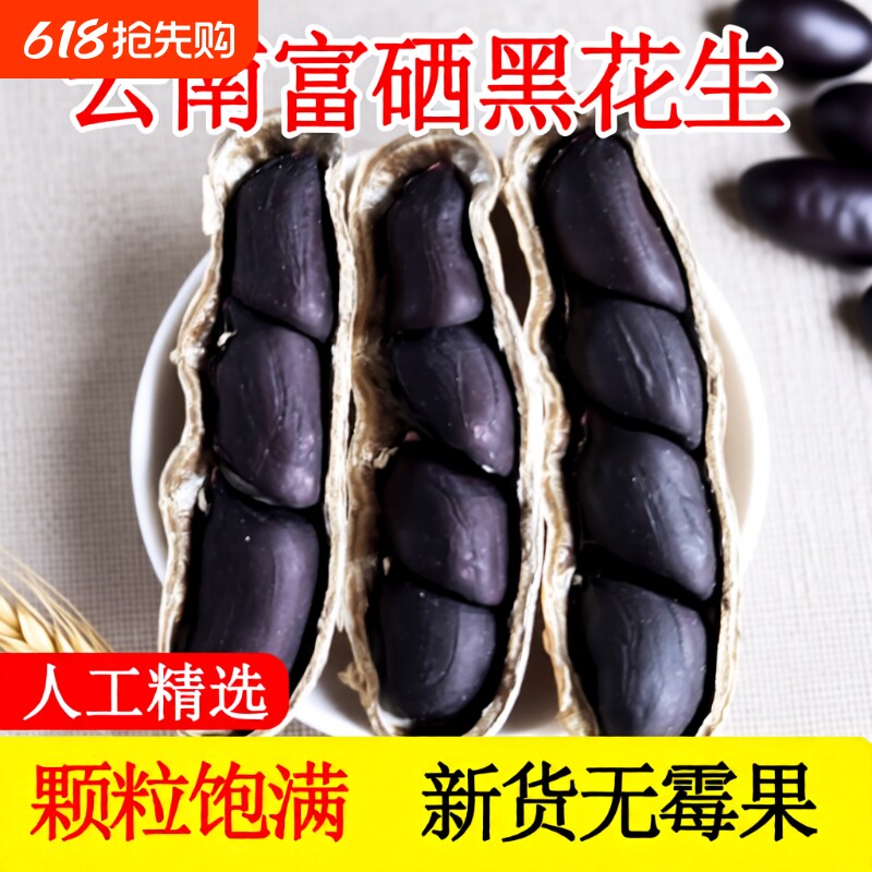 云南普洱富硒黑花生黑皮花生2025年新货晒干黑花生带壳黑皮花生米