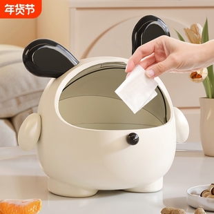 桌面垃圾桶家用客厅卧室桌上台面可爱少女卡通带翻盖迷你小纸篓盒