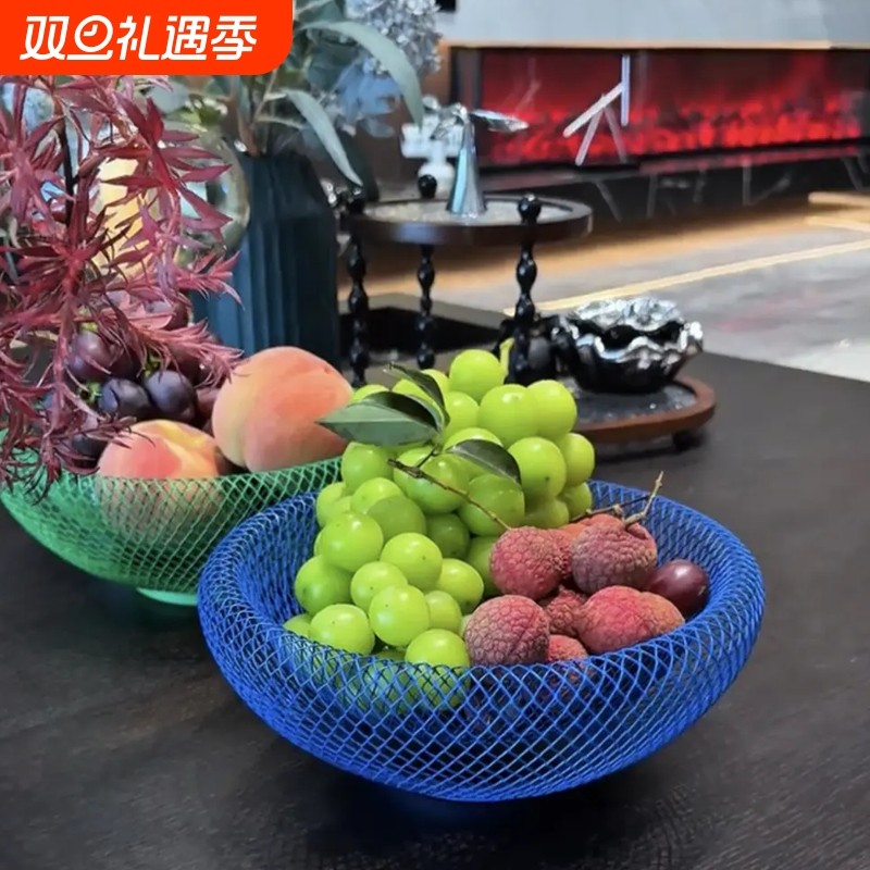 创意铁艺鸟巢水果篮网状水果盘高颜值客厅茶几家用零食干果摆放盘
