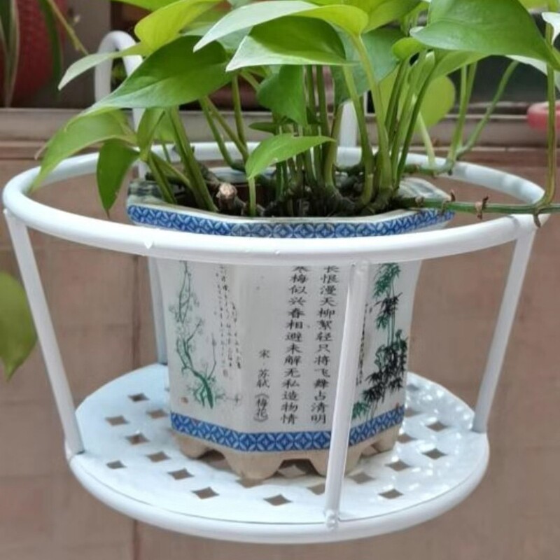 加粗栏杆花架阳台悬挂式铁艺花篮栏杆护栏窗台花盆置物架花盆承重