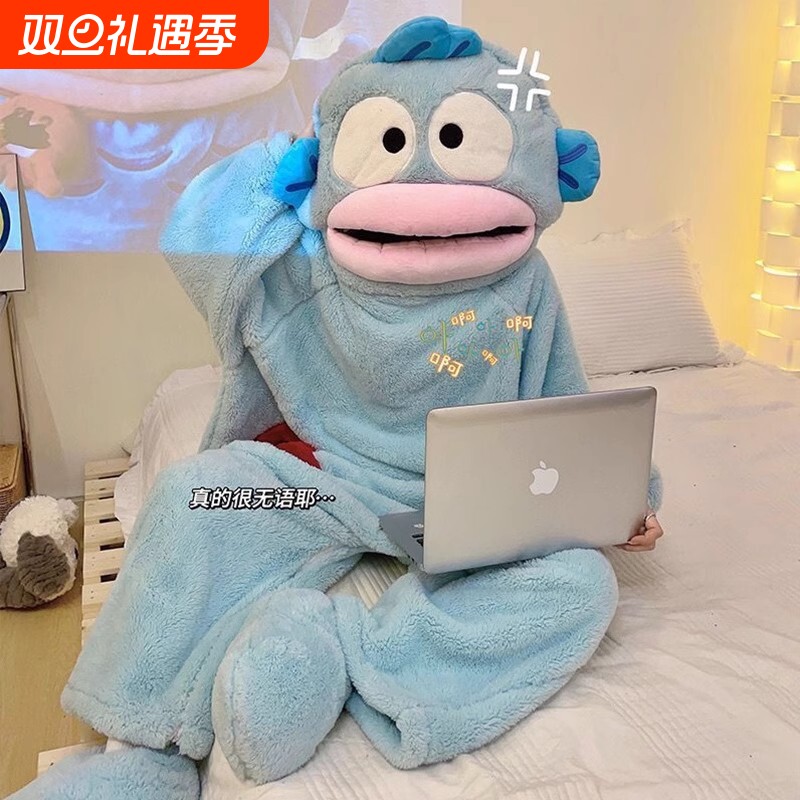 小丑鱼连体睡衣女大嘴鱼搞怪睡袍