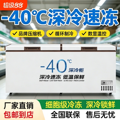 零下50度-40℃冰箱冰柜商用卧式速冻大容量深冷冻超低温海鲜实验
