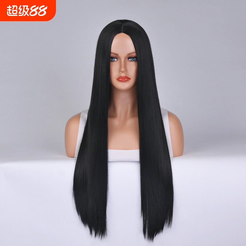 外贸跨境假发 万圣节假发COS彩色节日爆款女长刘海中分长直发头套