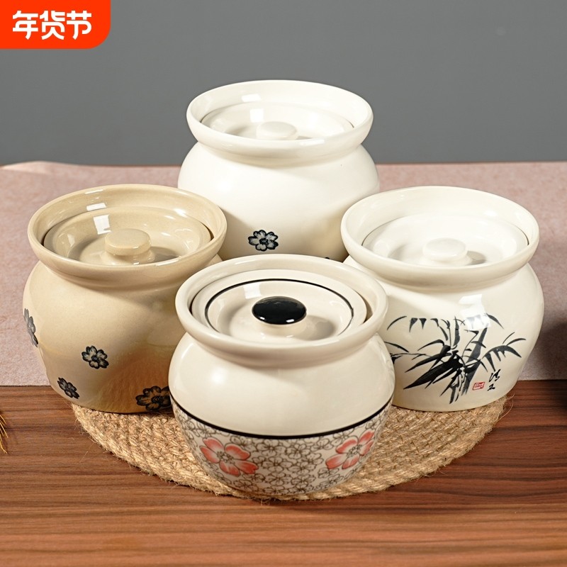 瓦罐炖炖盅家用商用隔水炖一人蒸蛋带盖煨汤罐沙县陶瓷煲汤罐蒸菜,厨房/烹饪用具,炖锅/炖煲/汤煲,淘宝优惠券,粉丝福利购,淘宝优惠卷