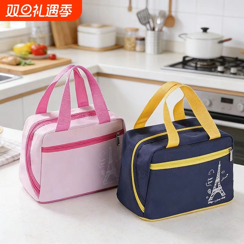 学生饭盒手提袋大容量保温便当包午餐袋上班带饭大号可平放饭盒袋