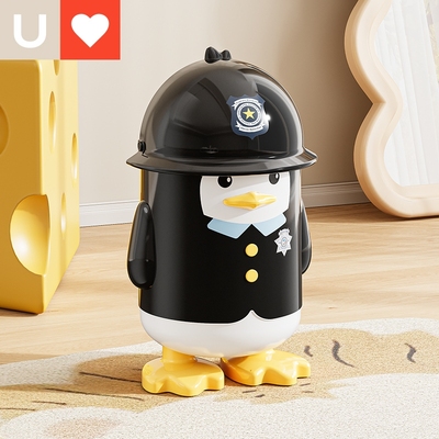 企鹅警长垃圾桶可爱卡通超大容量