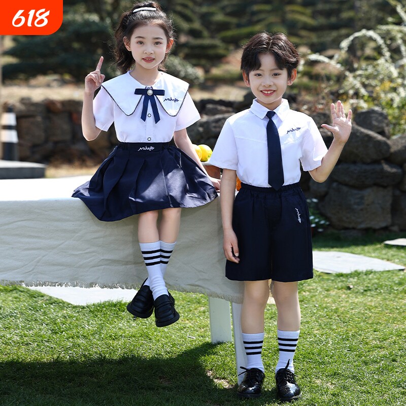 幼儿园园服夏装英伦学院风儿童大班合唱班服套装毕业照小学生校服