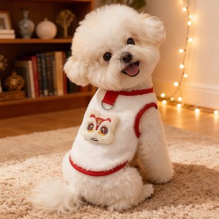 小狗狗衣服2025新款冬装可牵引猫咪两脚衣中小型犬保暖背心新年
