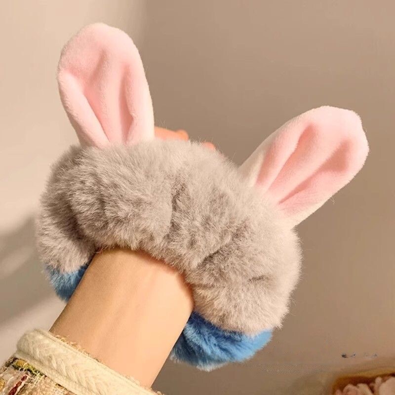 毛绒狐狸耳朵发绳疯狂动物城狐尼克发圈卡通可爱发饰新款兔子头绳