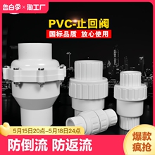 pvc止回阀给水管止逆阀塑料单向阀下水管配件25管件325075内径