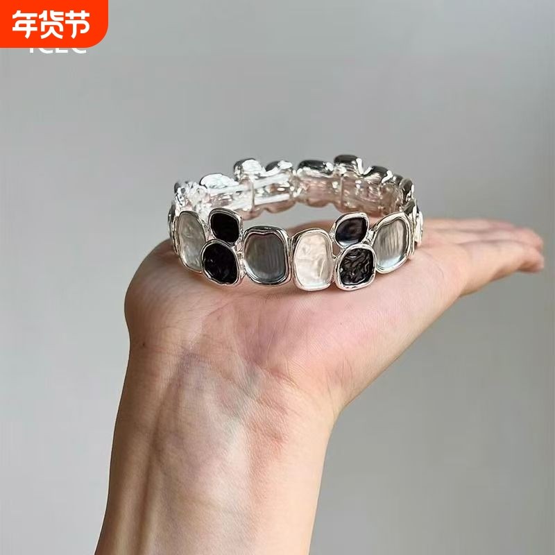 高级感几何方形手镯法式不规则时尚复古油画风稀奇古怪的手饰手链,饰品/流行首饰/时尚饰品新,手镯,淘宝优惠券,粉丝福利购,淘宝优惠卷