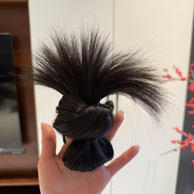 低扎鸡毛丸子头假发抓夹花苞头慵懒盘发神器假发包仿真发假发发圈