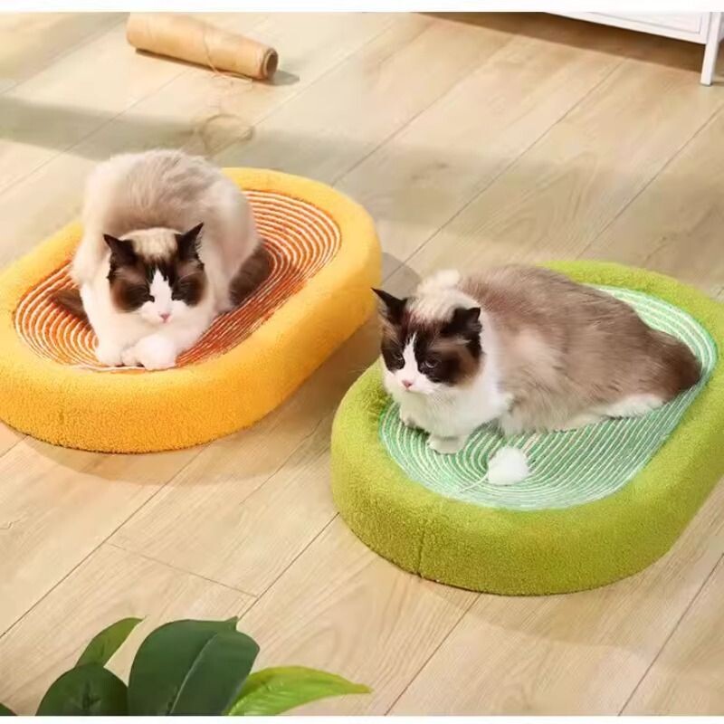 剑麻抓板四季耐磨通用一体不掉猫咪超大磨爪圆形麻绳猫爪玩具抓盆