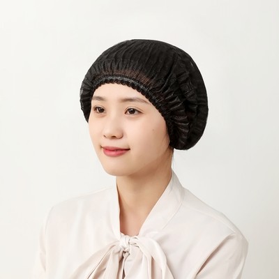 黑色一次性无纺布帽子头套
