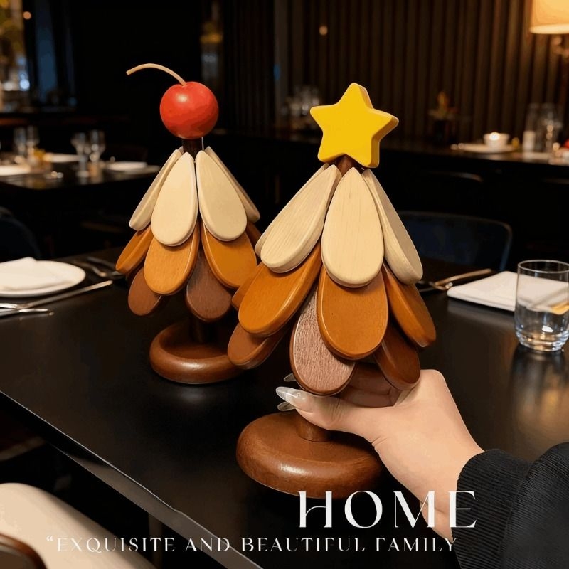实木圣诞树防烫餐垫摆件