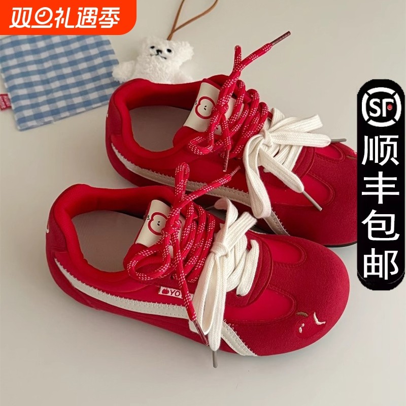 德训鞋女夏季ins潮2025新款休闲丑萌大头鞋面包鞋百搭板鞋超火