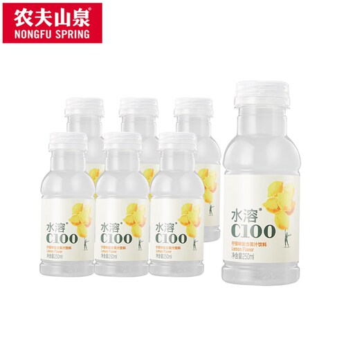 农夫山泉水溶C100复合果汁饮料柠檬味250ml*6瓶维生素好喝