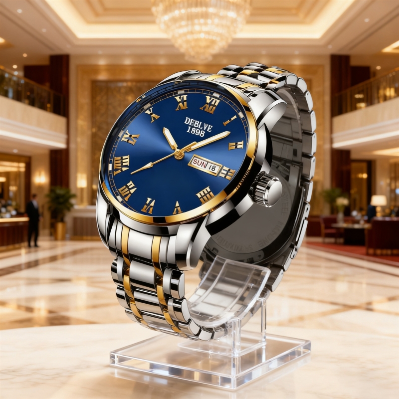 男款手表钢带商务防水石英腕表高级感男士正品名牌全自动非机械表