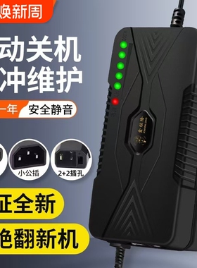 智能型电动车电瓶充电器48V12AH60V20AH72伏30ah40A50A小公插通用