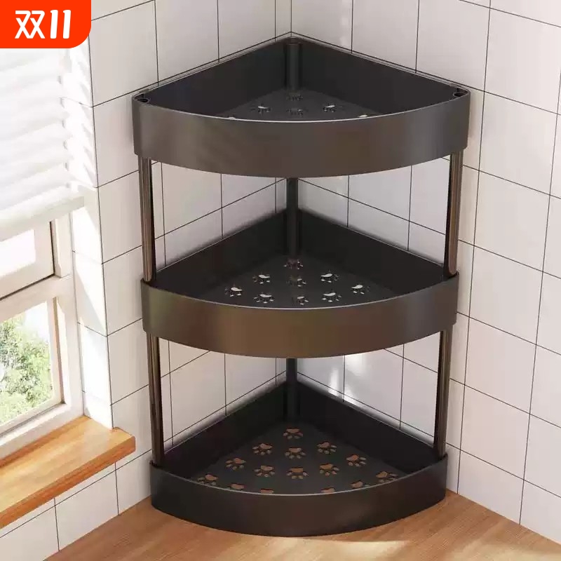 厨房台面转角置物架家用半圆墙角三角架调料瓶罐收纳储物架多层