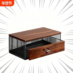 打印机置物架桌面双层带抽屉架子办公室桌上文件收纳柜多层台面