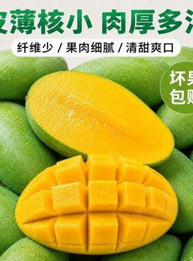 青皮金煌芒果新鲜水果批发整箱精品大果孕妇水果包邮单果